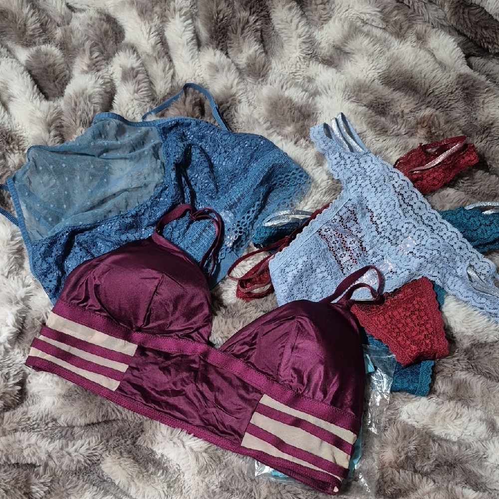 Women's Lace and Satin Bralette Bundle - Mostly Small, 1 Medium